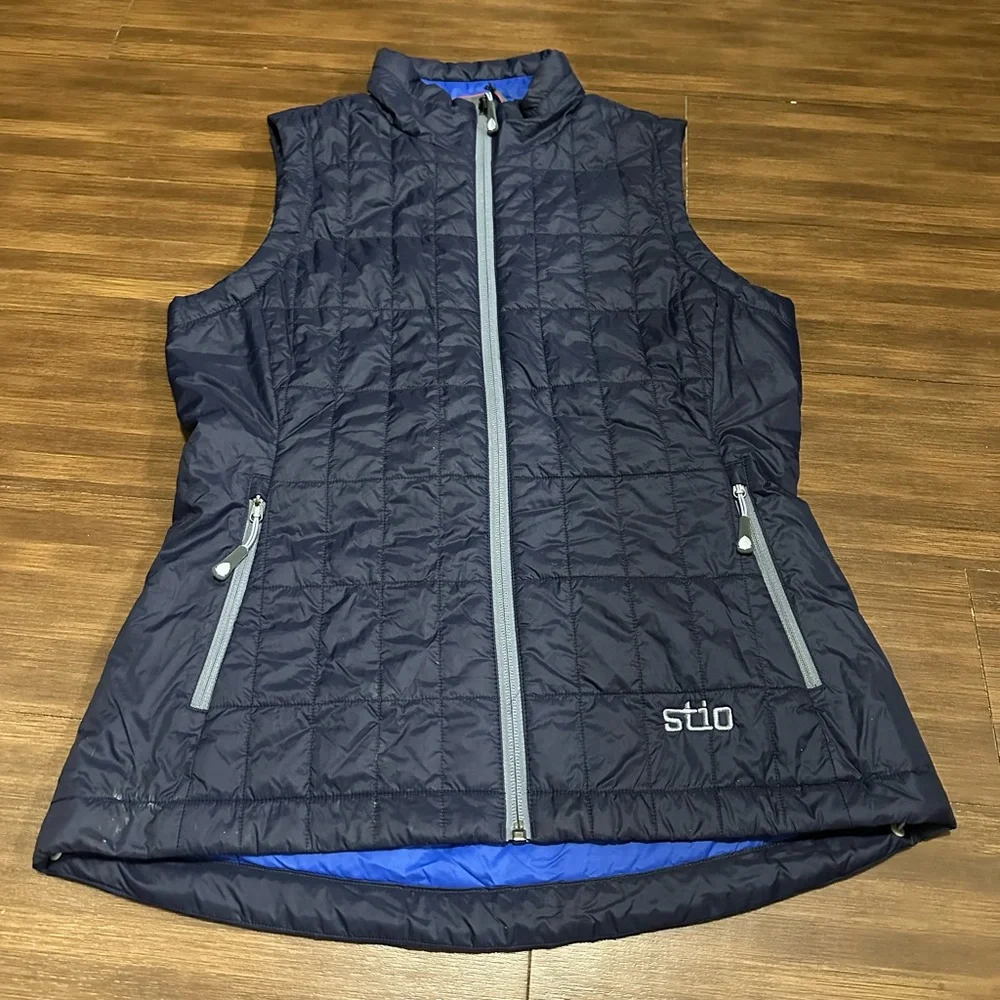 Womens stio azura insulated down vest navy size small style 1167 - Picture 2 of 8
